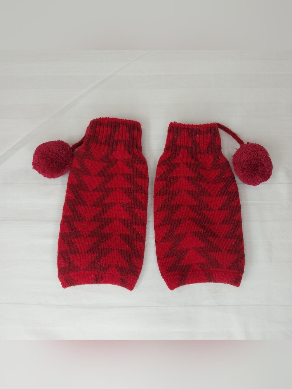 Pair of Christmas beer bottle sweaters/cozies red trees